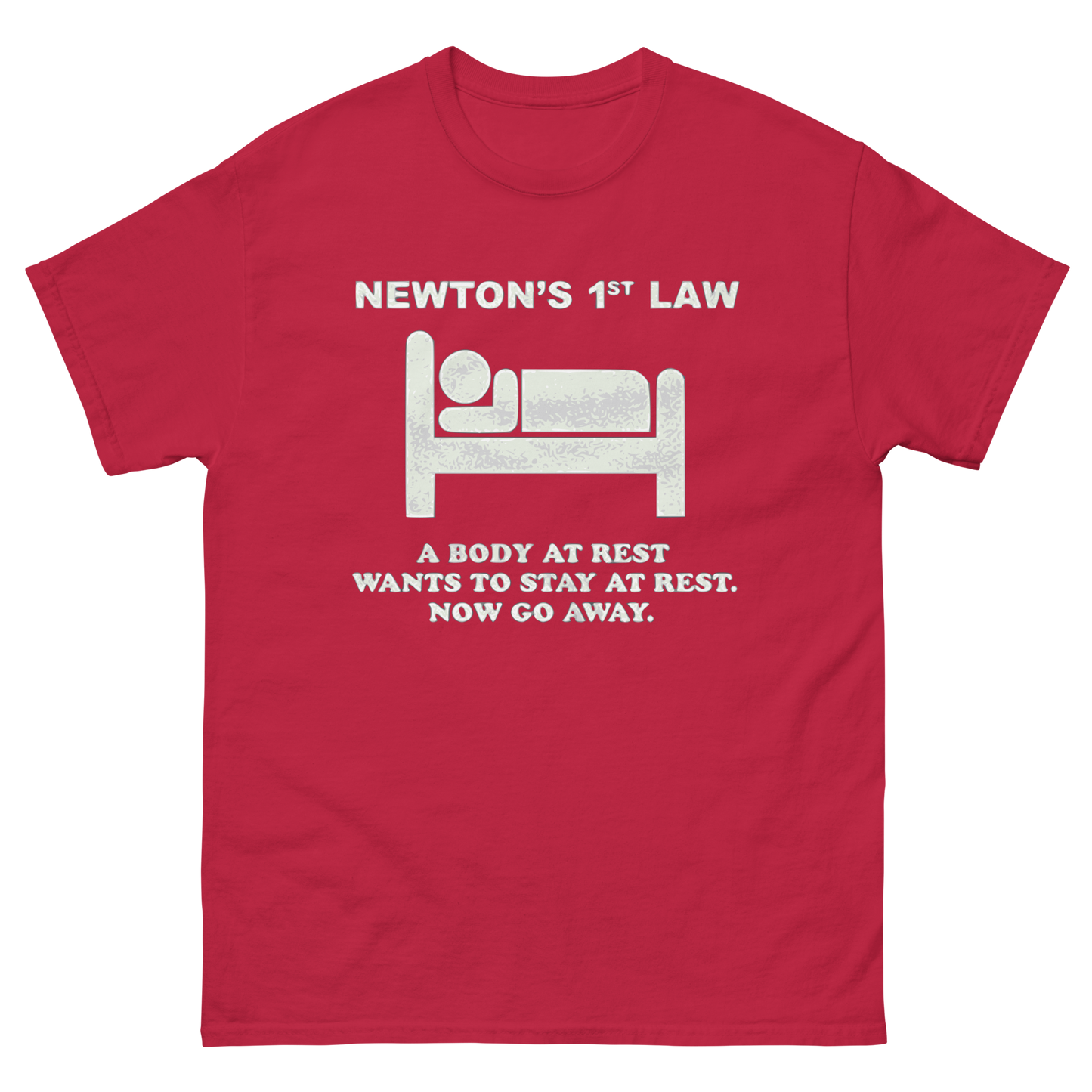 Newton's 1st Law A Body At Rest Wants To Stay At Rest No Go Away T-Shirt